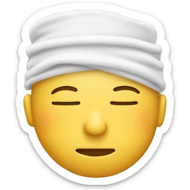 Sleeping emoji wearing a sweatband sticker