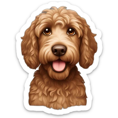 brown labradoodle dog sticker