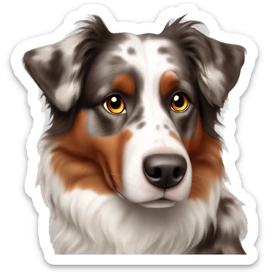 red merle australian shepherd with brown eyes sticker