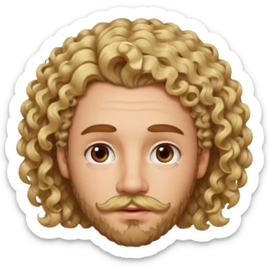 sarı saçlı kıvırcık kahverengi gözlü güzel dudaklı kızla kıvıcık kısa saçlı kahverengi çenesinde sakal ve bıyık olan kısık gözlü erkek aşk emojisiyap sticker