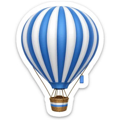 hot-air balloon blue and white striped emoji sticker