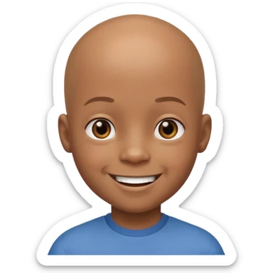 little bald black boy sticker