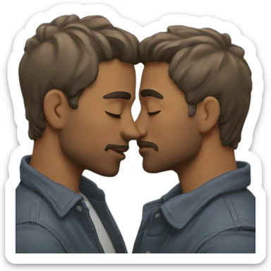2 men kiss sticker