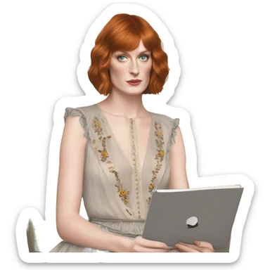 florence welch meets taylor swift journaling session sticker
