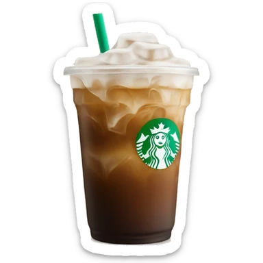 Starbuck ice coffee with ice cubes sticker