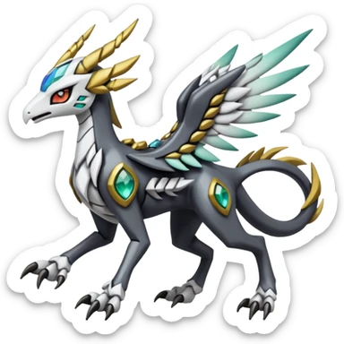 Meloetta-Wargreymon-Silvally-Kyurem-Trico-Pokémon-Digimon-Fakémon-fusion-hybrid-creature sticker