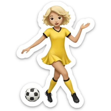 Soccer Player dance in yellow dress sticker