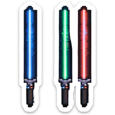 two crossed glowing lightsabers sticker