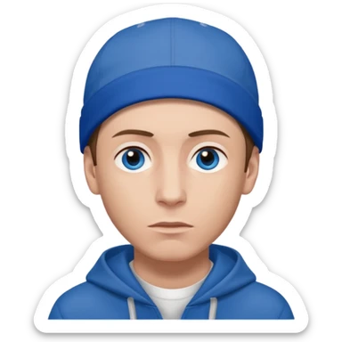 Eminem with blue eyes, brown hair sticker