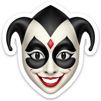 Jester mask black and white sticker