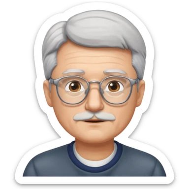Silver haired dad with glasses sticker