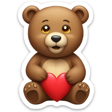 Bear with heart sticker