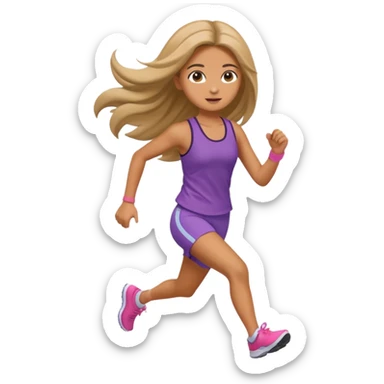 girl running cuter outfit  sticker