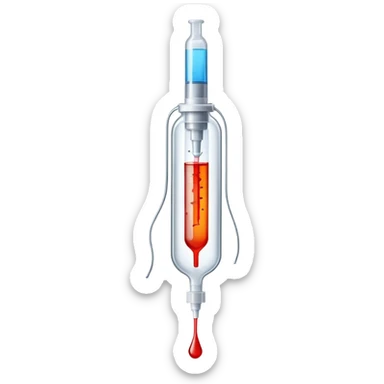 loading icon made of a syringe and IV drip sticker
