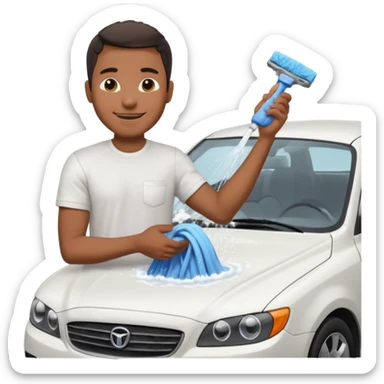 car washer black man  sticker