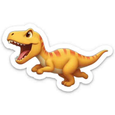 dinasour chasing baby sticker