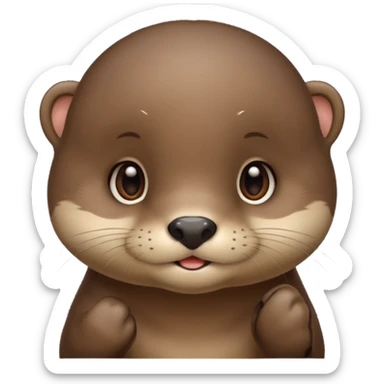 The face of a cute baby otter (little cheeks, not much hair) sticker