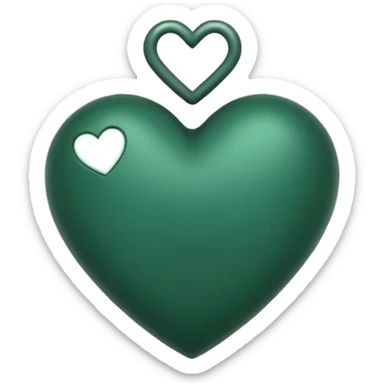 dark green heart sticker