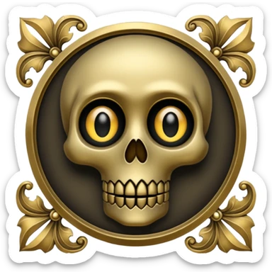 Dull brass gothic Victorian vintage sticker