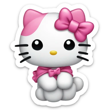 Hello kitty with bow sticker