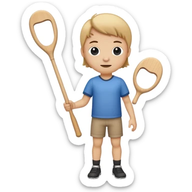 make a stick with legs and arms and a cute face with holding a wooden bat sticker