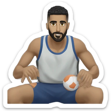 Riyah mahrez en train de mettre un coup di ciseau sticker