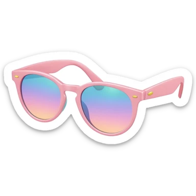 A colorful pair of Pastel sunglasses (aesthetic, loose object, apparel), seen from the side, 3/4 angle sticker