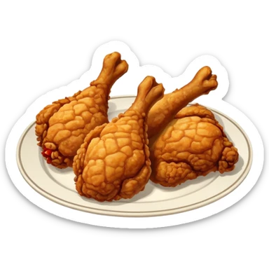 fried chickens legs on the plate sticker