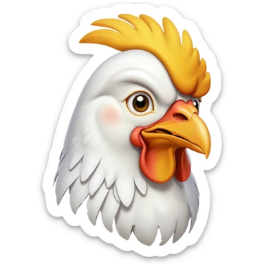 funny chicken head side view sticker