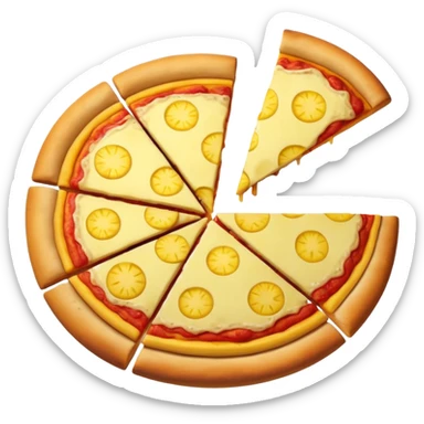 pizza slice with half a pineapple on top, apple style emoji sticker