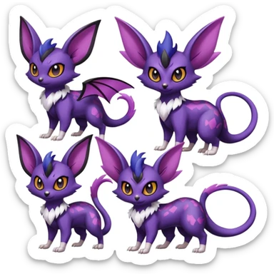 Liepard-Noibat-Noivern-Swoobat-Delcatty-Pokémon-fusion sticker