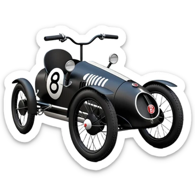  1931 Bugatti storm trooper’s electric cyclekart with advanced rugged independent suspension, power steering and disc brakes  sticker