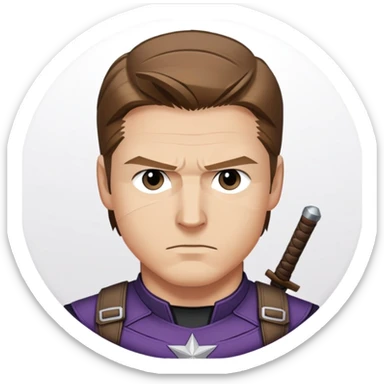 hawkeye clint barton portrait marvel, brown hair from captain america: civil war sticker