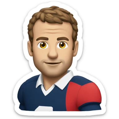 Macron qui joue au rugby  sticker