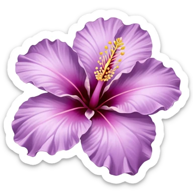 single lilac hibiscus blossom facing left sticker