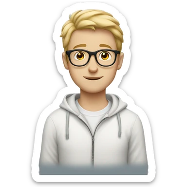 White Boy with glasses with a black cat sticker