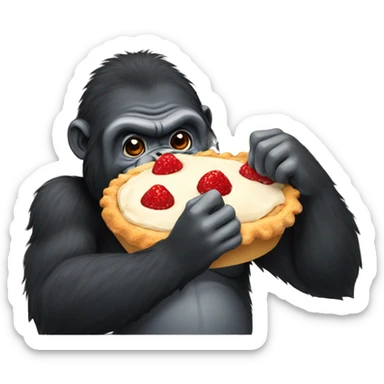 Gorilla eating pie sticker