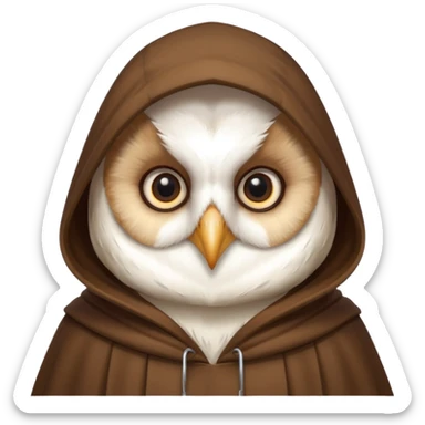 white barn owl in brown cloak sticker