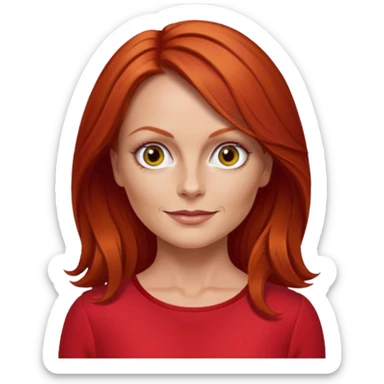 Geri Halliwell with red hair and red outfit sticker