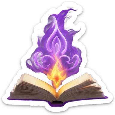 magical purple fire book sticker