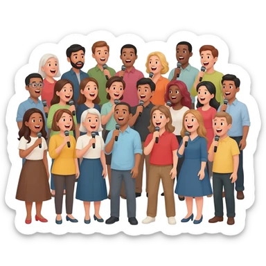 people singing sticker