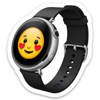 a black apple watch in the style of an ios emoji  sticker