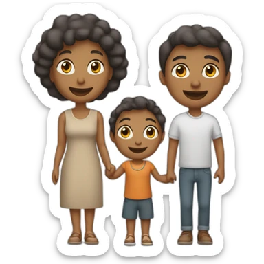 Pai, mãe e um casal de filhos viajando sticker