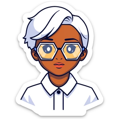 pretty black girl with hexagon glasses  sticker