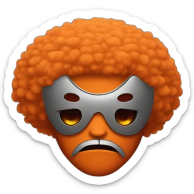 Afro orange using a tengu mask sticker