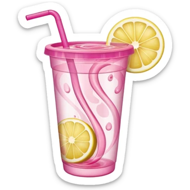 pink lemonade in a plastic cup sticker