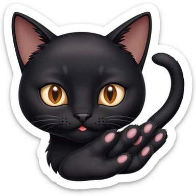Face palm black cat  sticker