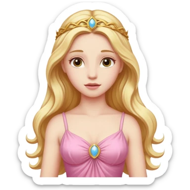 Venus, Love Goddess from Rome Mythology with long golden blonde hair, pink outfit sticker