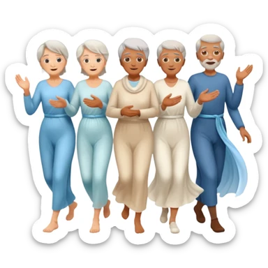 an emoji showing older people with power of $MOVEMENT, ethereal sticker