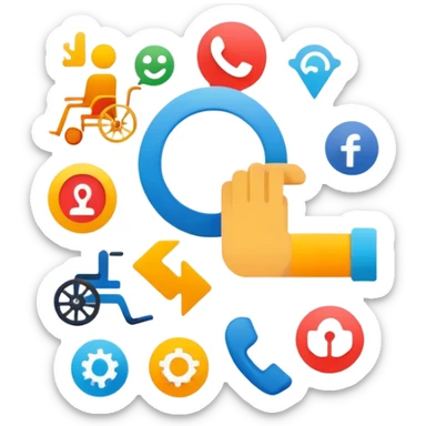 design4all, inclusive design concept with accessibility symbols sticker